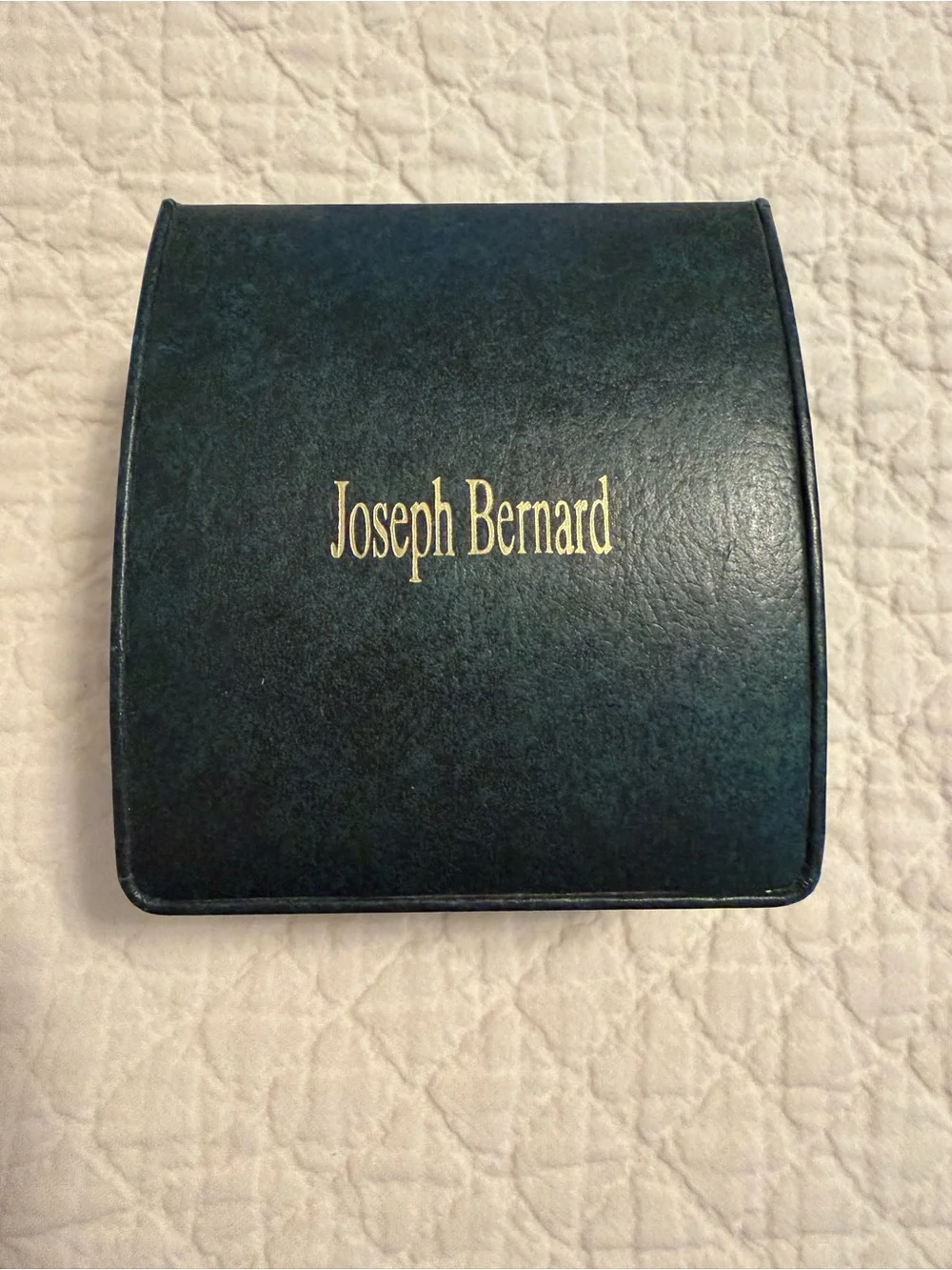 NIB JOSEPH BERNARD gold brown leather pocket watch